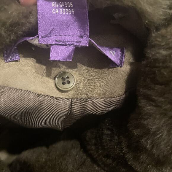Vintage Ralph Lauren Purple Label Fur Collar Short Jacket Leather Belted Coat 8 - Picture 5 of 16